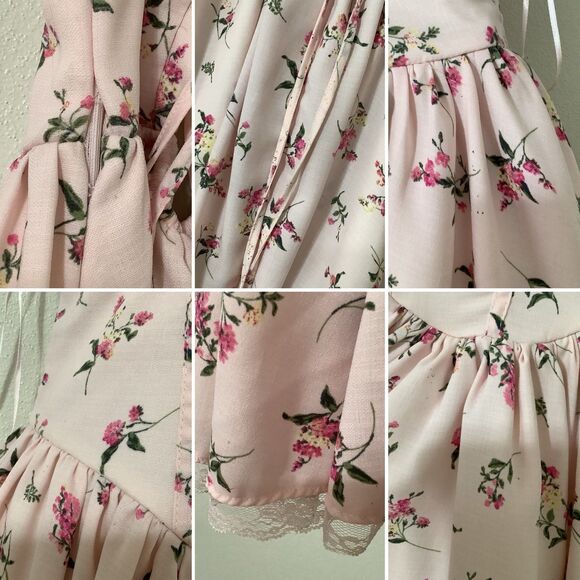 Pink Coquette Fairy Romantic Feminine Dainty Dollette Fairycore Mini Dress M - Picture 8 of 8